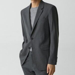 Theory Men's Chambers Blazer Suit Coat in Stretch Wool Medium Charcoal Size 46R